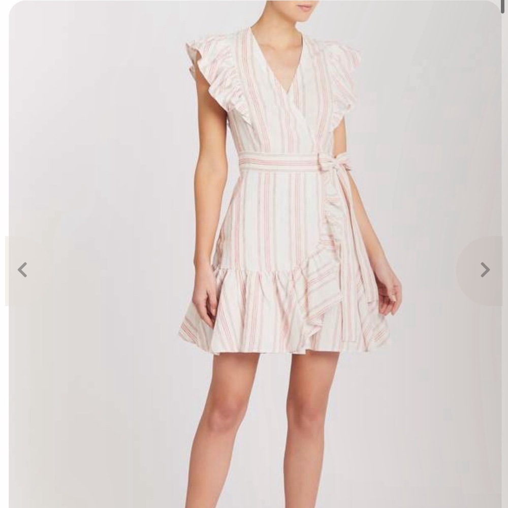 Rebecca Taylor Yarn Dyed Stripe Wrap Mini Dress
